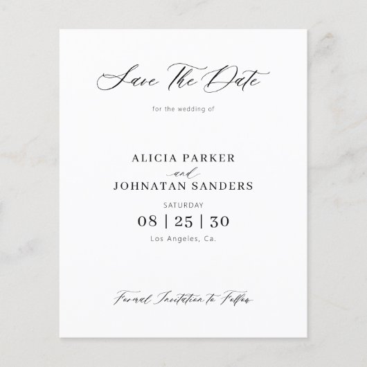 Budget QR Code elegante Foto Hochzeit speichern Si (Vorderseite)