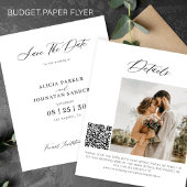 Budget QR Code elegante Foto Hochzeit speichern Si Flyer