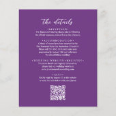 BUDGET-QR-Code Elegante moderne lila Hochzeitsfoto (Rückseite)