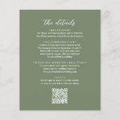 BUDGET-QR-Code Elegante Tief-Salbei-Grüne Hochzeit (Rückseite)
