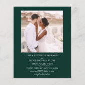 Budget QR Code Emerald Green Wedding Einladung (Rückseite)