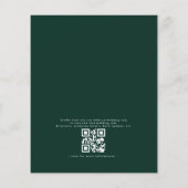 Budget QR Code Emerald Green Wedding Einladung (Rückseite)