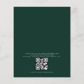 Budget QR Code Emerald Green Wedding Einladung (Rückseite)