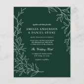 Budget QR Code Emerald Green Wedding Einladung (Vorderseite)