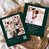 Budget QR Code Emerald Green Wedding Einladung