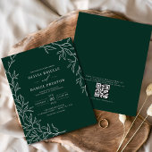Budget QR Code Emerald Green Wedding Einladung