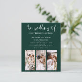 Budget QR Code Emerald Green Wedding Einladung (Stehend Vorderseite)