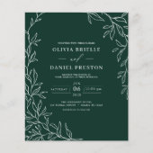 Budget QR Code Emerald Green Wedding Einladung Flyer (Vorne)
