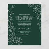 Budget QR Code Emerald Green Wedding Einladung Flyer (Vorne)