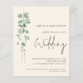 Budget QR Code Eucalyptus Ivory Hochzeit Einladung (Vorderseite)