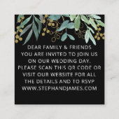 Budget QR Code Eukalyptus Black Wedding Einladung (Rückseite)