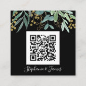 Budget QR Code Eukalyptus Black Wedding Einladung (Vorderseite)