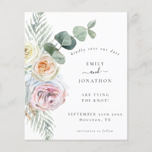 Budget QR Code Eukalyptus Floral Wedding Rett Date