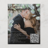 Budget QR CODE Eukalyptus Foto Hochzeit Einladung (Rückseite)