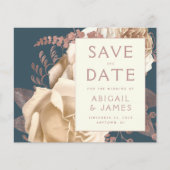 Budget QR Code Floral Aquamarin Wedding Save the D (Vorderseite)