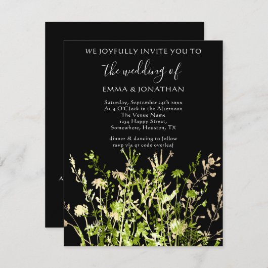 Budget QR CODE Floral Meadow Gold Green (Vorne/Hinten)