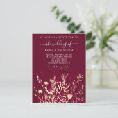 Budget QR CODE Floral Meadow Gold Marsala (Stehend Vorderseite)