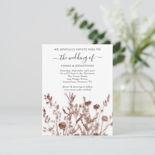 Budget QR CODE Floral Meadow White Rose (Stehend Vorderseite)