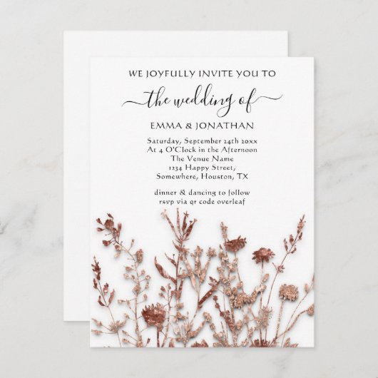 Budget QR CODE Floral Meadow White Rose (Vorne/Hinten)