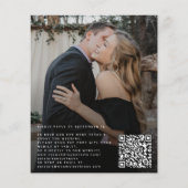 Budget QR Code Foto elegante Hochzeit Einladung Flyer (Hinten)