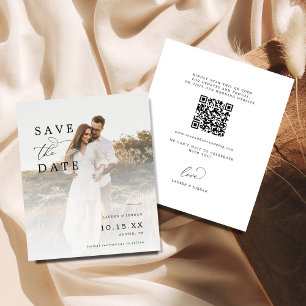 Budget Qr Code Foto Elegante Kalligrafie Hochzeit Flyer