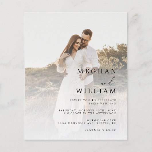 Budget QR Code Foto Hochzeit Einladung (Vorderseite)