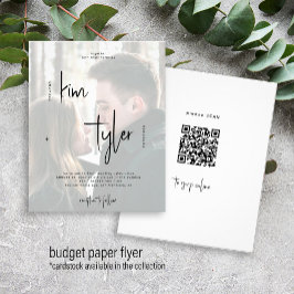 Budget QR CODE Foto Hochzeit Einladung Flyer