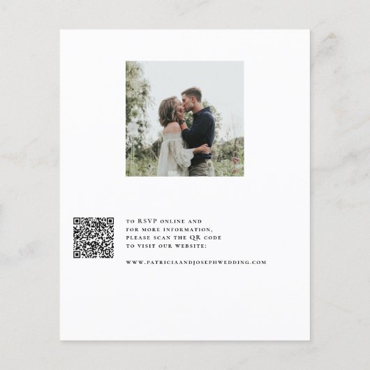 Budget QR CODE Foto Hochzeit Einladung Flyer (Hinten)