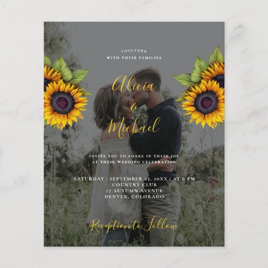 Budget QR CODE Foto Hochzeit Einladung Flyer (Vorne)