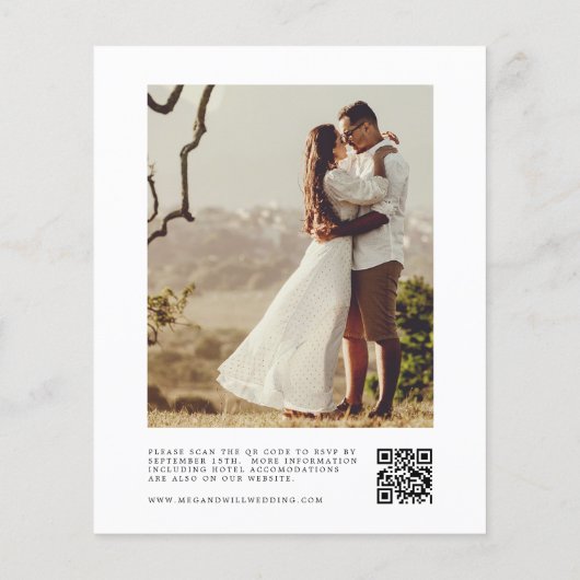 Budget QR Code Foto Hochzeit Einladung Flyer (Hinten)