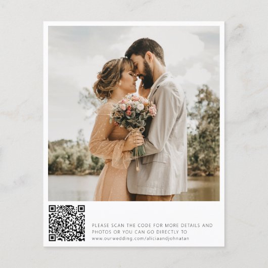 Budget QR Code Foto Hochzeit speichern Sie das Dat Flyer (Hinten)