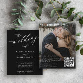 Budget QR Code Foto Moderne Hochzeit Einladung