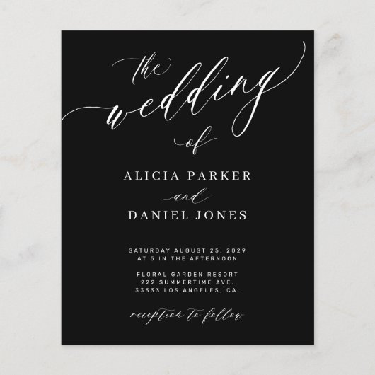 Budget QR Code Foto Moderne Hochzeit Einladung (Vorderseite)