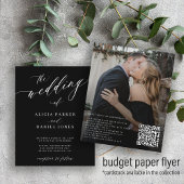 Budget QR Code Foto Moderne Hochzeit Einladung Flyer