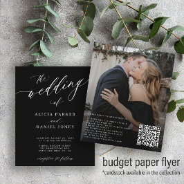 Budget QR Code Foto Moderne Hochzeit Einladung Flyer