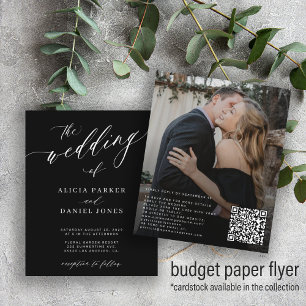 Budget QR Code Foto Moderne Hochzeit Einladung Flyer