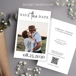 Budget QR CODE Foto Moderne Hochzeit speichern das Flyer