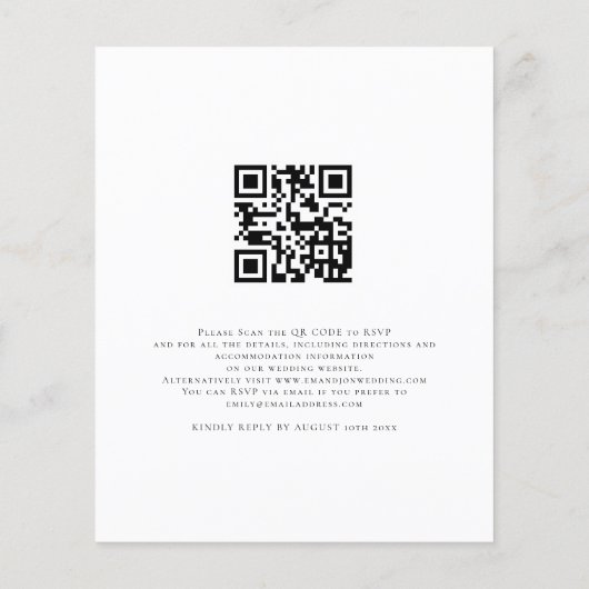 Budget QR Code Foto Overlay-Einladung (Rückseite)