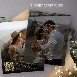 Budget QR CODE Foto Overlay Hochzeit Einladung Flyer