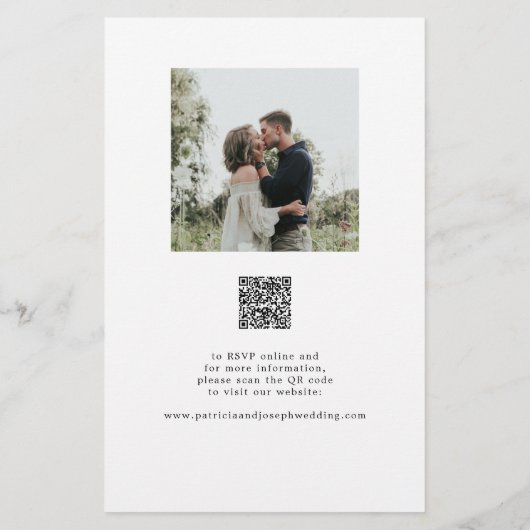 Budget QR CODE Foto Papier Einladung Hochzeit (Hinten)