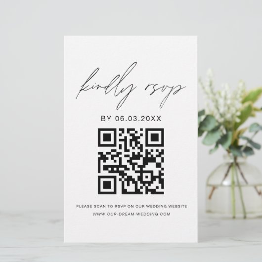 Budget QR Code Foto UAWG Minimalistisch Hochzeit (Stehend Vorderseite)