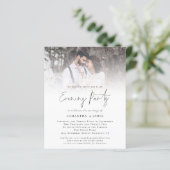 Budget QR Code Foto Wedding Abend Party Einladung (Stehend Vorderseite)