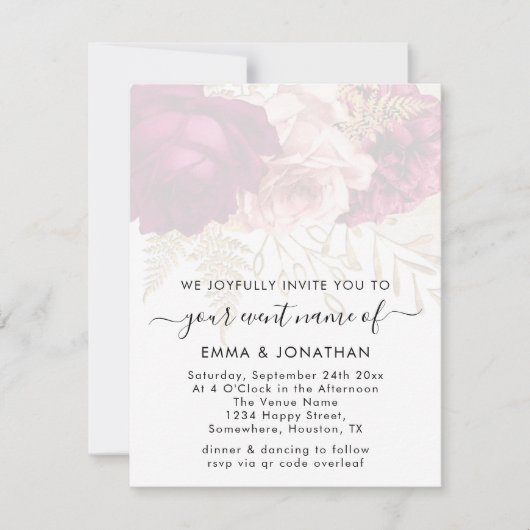 Budget QR Code Gold Rose Marsala (Vorderseite)