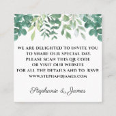 Budget QR Code Grüne Einladung Hochzeit (Rückseite)