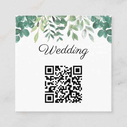 Budget QR Code Grüne Einladung Hochzeit (Vorderseite)