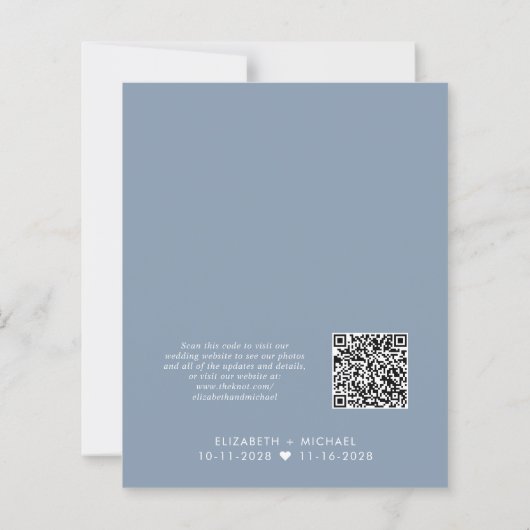 Budget QR Code Hochzeitsempfang Save the Date (Rückseite)