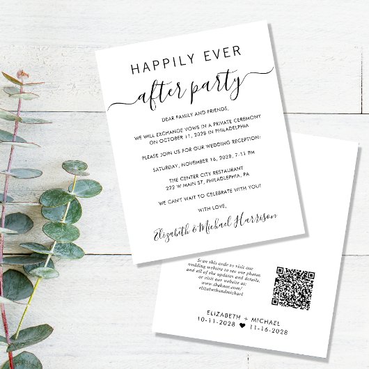 Budget QR Code Hochzeitsempfang Save the Date