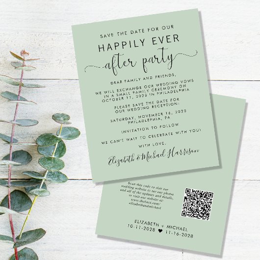 Budget QR Code Hochzeitsempfang Save the Date
