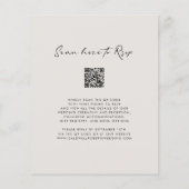 Budget QR Code Kalligrafie Eggshell Wedding Einlad (Rückseite)