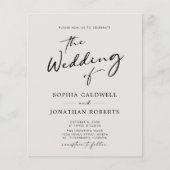 Budget QR Code Kalligrafie Eggshell Wedding Einlad (Vorderseite)